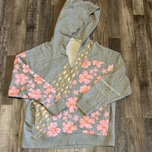 Easel Hoodie gray/pink print